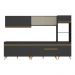 Armário de Cozinha Completa 302cm Veneza Multimóveis V3750 Preto/Dourado