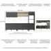 Armário de Cozinha Completa 5 peças com Leds MP2014.895 Veneza Up Multimóveis Preto