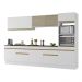 Armário de Cozinha Completa 5 peças com Rodapé MP2175 Made Multimóveis Branco/Dourado
