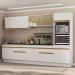 Armário de Cozinha Completa 5 peças com Rodapé MP2175 Made Multimóveis Branco/Dourado