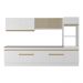 Armário de Cozinha Completa 5 peças com Rodapé MP2175 Made Multimóveis Branco/Dourado