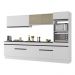 Armário de Cozinha Completa 5 peças com Rodapé MP2175 Made Multimóveis Branco/Preto