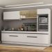 Armário de Cozinha Completa 5 peças com Rodapé MP2175 Made Multimóveis Branco/Preto