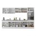 Armário de Cozinha Completa 5 peças com Rodapé MP2175 Made Multimóveis Branco/Preto