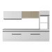 Armário de Cozinha Completa 5 peças com Rodapé MP2175 Made Multimóveis Branco/Preto