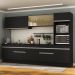 Armário de Cozinha Completa 5 peças com Rodapé MP2175 Made Multimóveis Preto/Branco