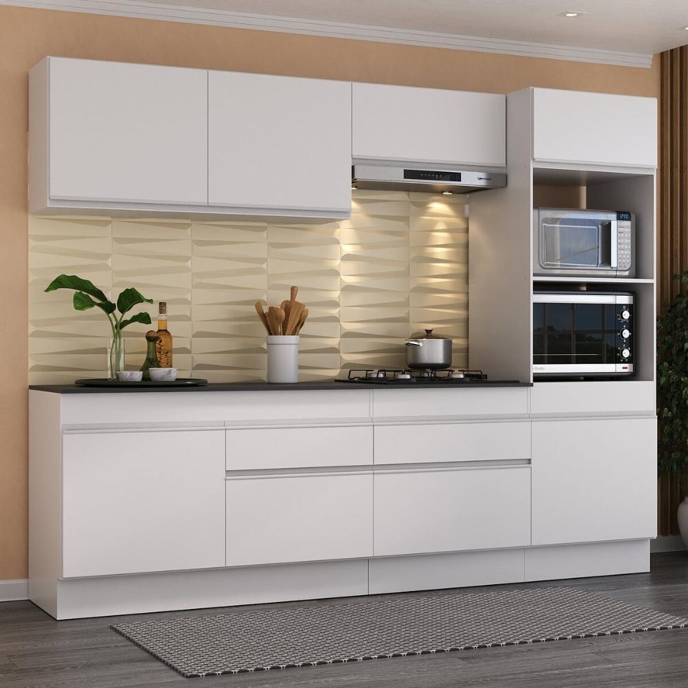 Armário de Cozinha Completa 5 peças com Rodapé MP2180 Made Multimóveis Branco