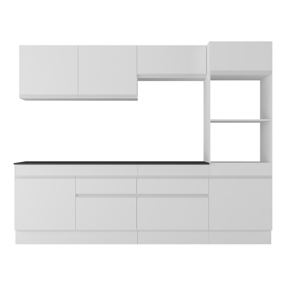 Armário de Cozinha Completa 5 peças com Rodapé MP2180 Made Multimóveis Branco