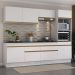 Armário de Cozinha Completa 5 peças com Rodapé MP2180 Made Multimóveis Branco/Dourado