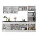 Armário de Cozinha Completa 5 peças com Rodapé MP2180 Made Multimóveis Branco/Dourado