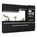 Armário de Cozinha Completa 5 peças com Rodapé MP2180 Made Multimóveis Preto/Branco