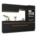 Armário de Cozinha Completa 5 peças com Rodapé MP2180 Made Multimóveis Preto/Dourado