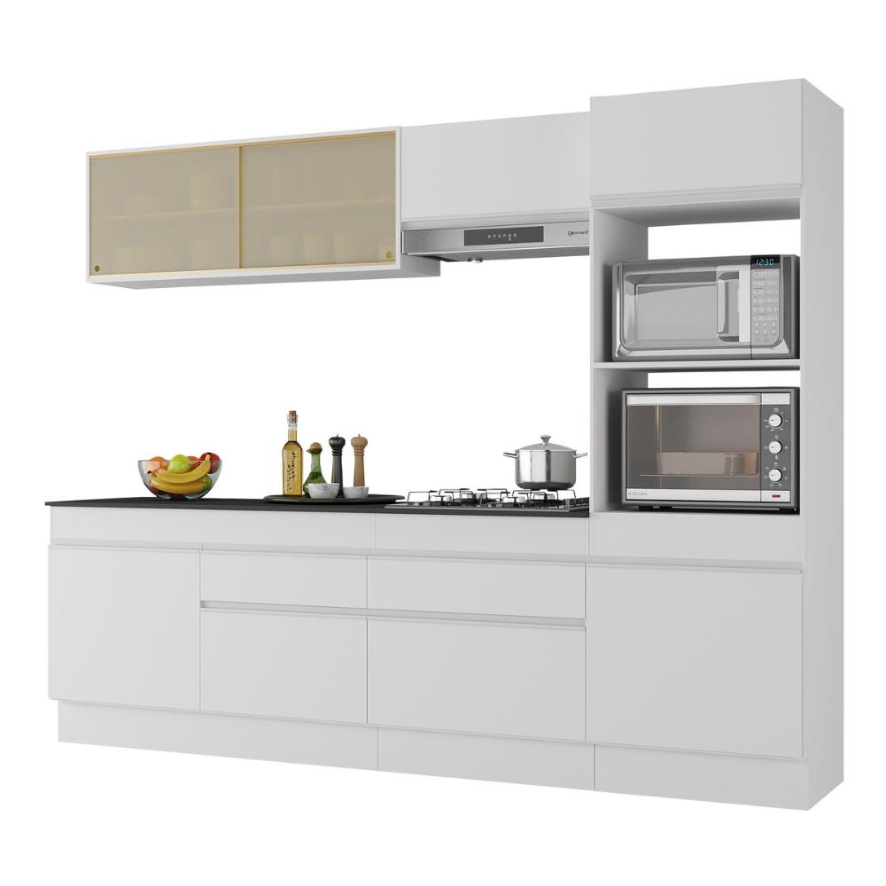 Armário de Cozinha Completa 5 peças com Rodapé MP2181 Made Multimóveis Branco