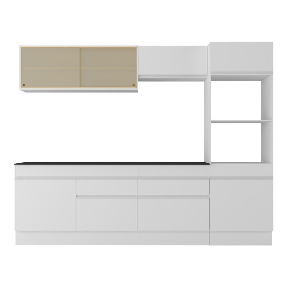 Armário de Cozinha Completa 5 peças com Rodapé MP2181 Made Multimóveis Branco