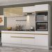 Armário de Cozinha Completa 5 peças com Rodapé MP2181 Made Multimóveis Branco/Dourado