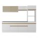 Armário de Cozinha Completa 5 peças com Rodapé MP2181 Made Multimóveis Branco/Dourado