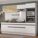 Armário de Cozinha Completa 5 peças com Rodapé MP2181 Made Multimóveis Branco/Preto