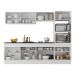Armário de Cozinha Completa 5 peças com Rodapé MP2181 Made Multimóveis Branco/Preto