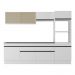 Armário de Cozinha Completa 5 peças com Rodapé MP2181 Made Multimóveis Branco/Preto