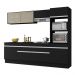 Armário de Cozinha Completa 5 peças com Rodapé MP2181 Made Multimóveis Preto/Branco