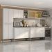 Armário de Cozinha Completa 6 Pçs com Balcão Gabinete Siena Multimóveis MP2243 Branco