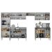 Armário de Cozinha Completa 6 Pçs com Balcão Gabinete Siena Multimóveis MP2243 Branco/Lacca Fumê