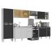 Armário de Cozinha Completa 6 Pçs com Balcão Gabinete Siena Multimóveis MP2243 Branco/Preto