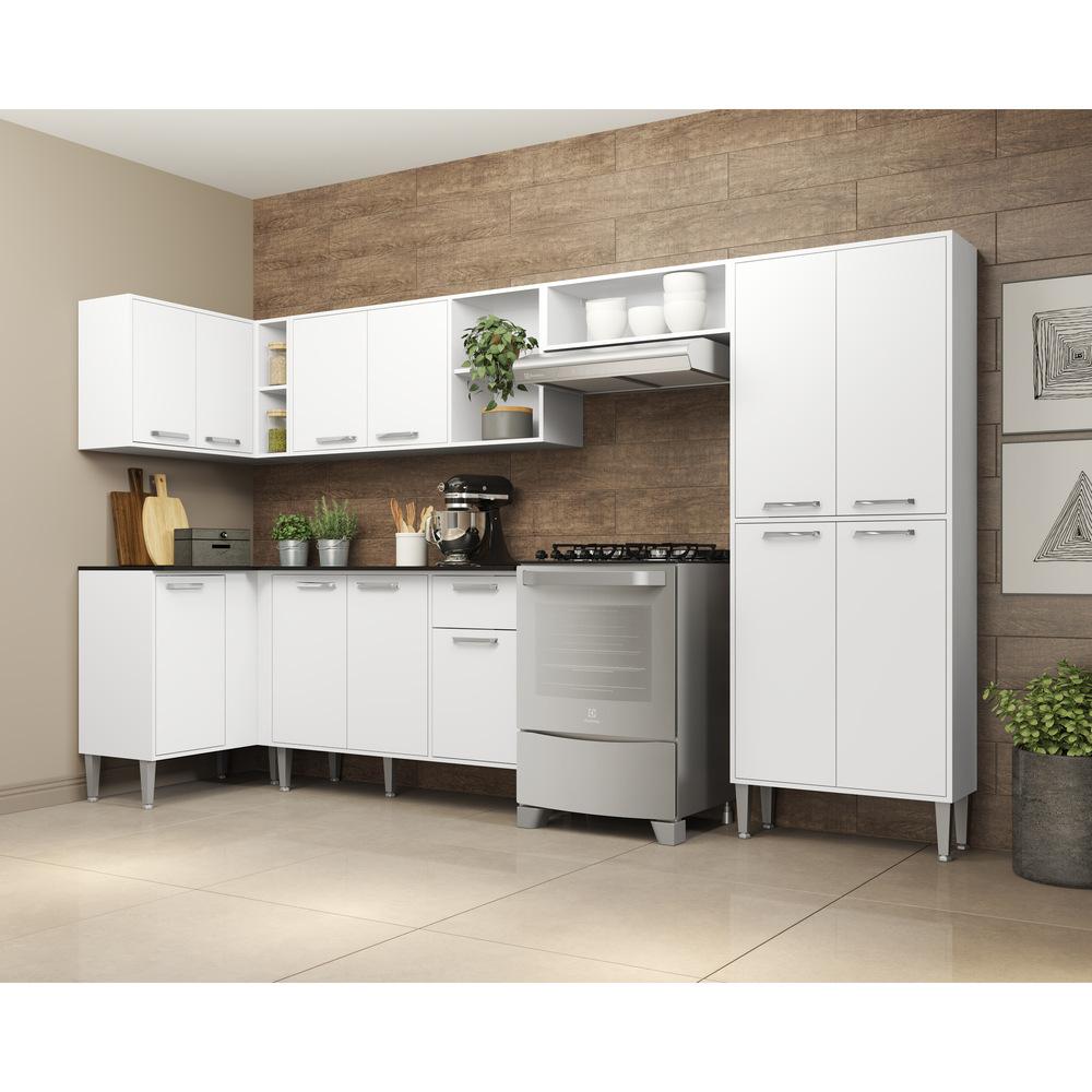 Armário de Cozinha Completa 6 peças Xangai Zouk Multimóveis Branco