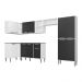 Armário de Cozinha Completa 6 peças Xangai Zouk Multimóveis Branco/Preto