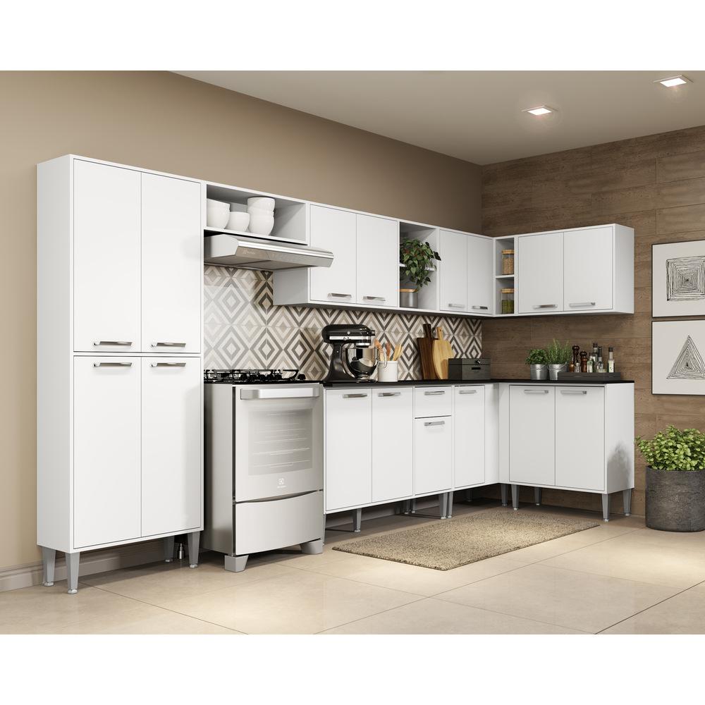 Armário de Cozinha Completa 8 peças Xangai Soul Multimóveis Branco