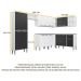 Armário de Cozinha Completa 8 peças Xangai Soul Multimóveis Branco/Preto