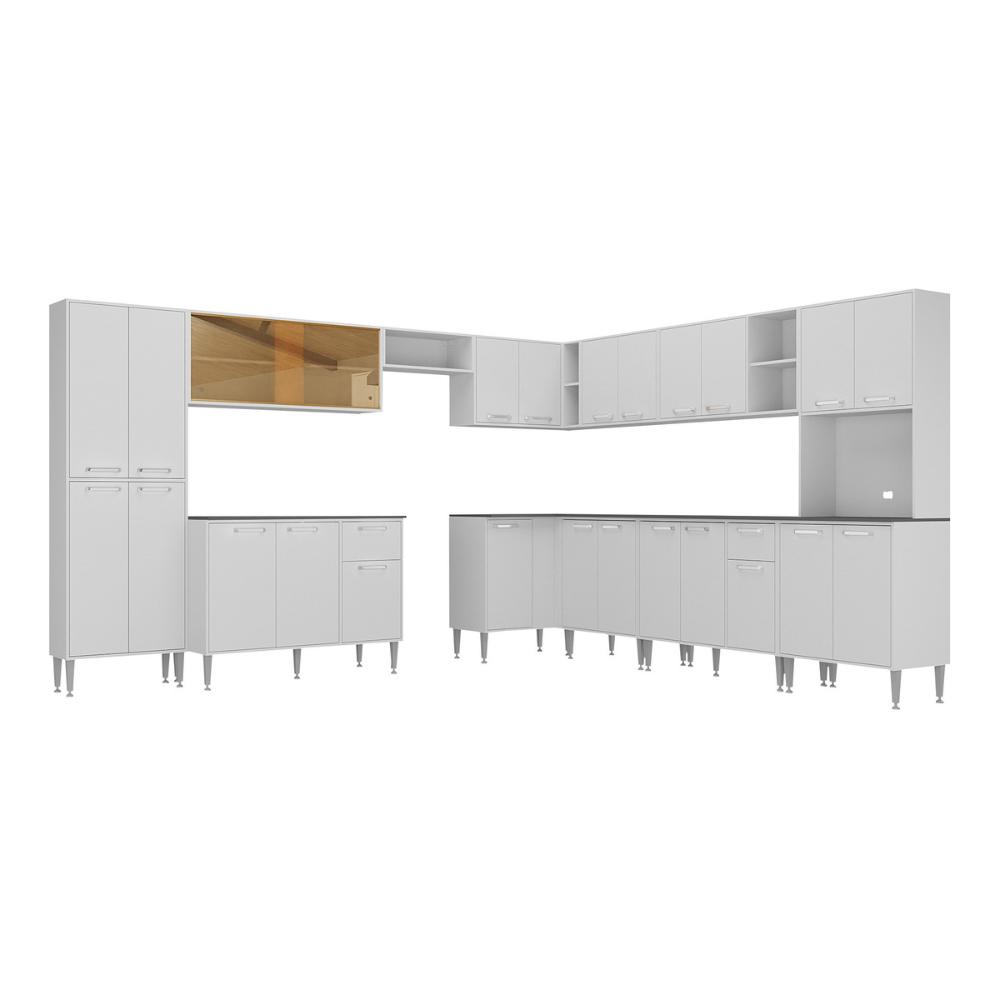 Armário de Cozinha Completa Modulada 11 Pçs Siena Multimóveis MP2241 Branco