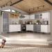 Armário de Cozinha Completa Modulada 11 Pçs Siena Multimóveis MP2241 Branco/Lacca Fumê