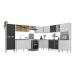 Armário de Cozinha Completa Modulada 11 Pçs Siena Multimóveis MP2241 Branco/Preto
