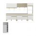 Armário de Cozinha Completa com Bancada Americana Veneza Multimóveis MP2199 Branco/Dourado
