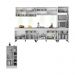 Armário de Cozinha Completa com Bancada Americana Veneza Multimóveis MP2199 Branco/Preto