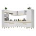 Armário de Cozinha Completa de Canto Veneza Multimóveis V2046  Branco/Dourado