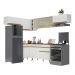 Armário de Cozinha Completa de Canto Veneza Multimóveis V2060  Branco/Dourado