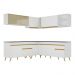 Armário de Cozinha Completa de Canto Veneza Multimóveis V2061  Branco/Dourado