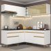 Armário de Cozinha Completa de Canto Veneza Multimóveis V2062  Branco/Dourado