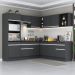 Armário de Cozinha Completa de Canto com Rodapé Veneza Multimóveis MP2080.898 Preto/Branco