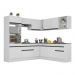 Armário de Cozinha Completa de Canto com Rodapé Veneza Multimóveis MP2080.964 Branco/Preto