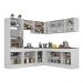 Armário de Cozinha Completa de Canto com Rodapé Veneza Multimóveis MP2080.964 Branco/Preto