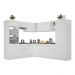 Armário de Cozinha Completa de Canto com Rodapé Veneza Multimóveis MP2081.891 Branco