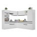 Armário de Cozinha Completa de Canto com Rodapé Veneza Multimóveis MP2081.964 Branco/Preto