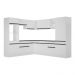 Armário de Cozinha Completa de Canto com Rodapé Veneza Multimóveis MP2081.964 Branco/Preto