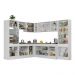 Armário de Cozinha Completa de Canto com Rodapé Veneza Multimóveis MP2082.964 Branco/Preto