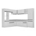 Armário de Cozinha Completa de Canto com Rodapé Veneza Multimóveis MP2082.964 Branco/Preto