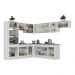 Armário de Cozinha Completa de Canto com Rodapé Veneza Multimóveis MP2083.964 Branco/Preto