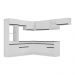 Armário de Cozinha Completa de Canto com Rodapé Veneza Multimóveis MP2083.964 Branco/Preto